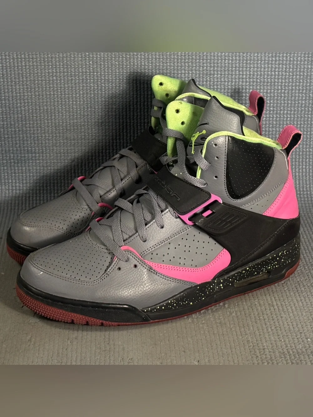 Nike Air Jordan Flight 45 High 'Cool Grey Lime' Shoes 616816-037 Men’s Size 11